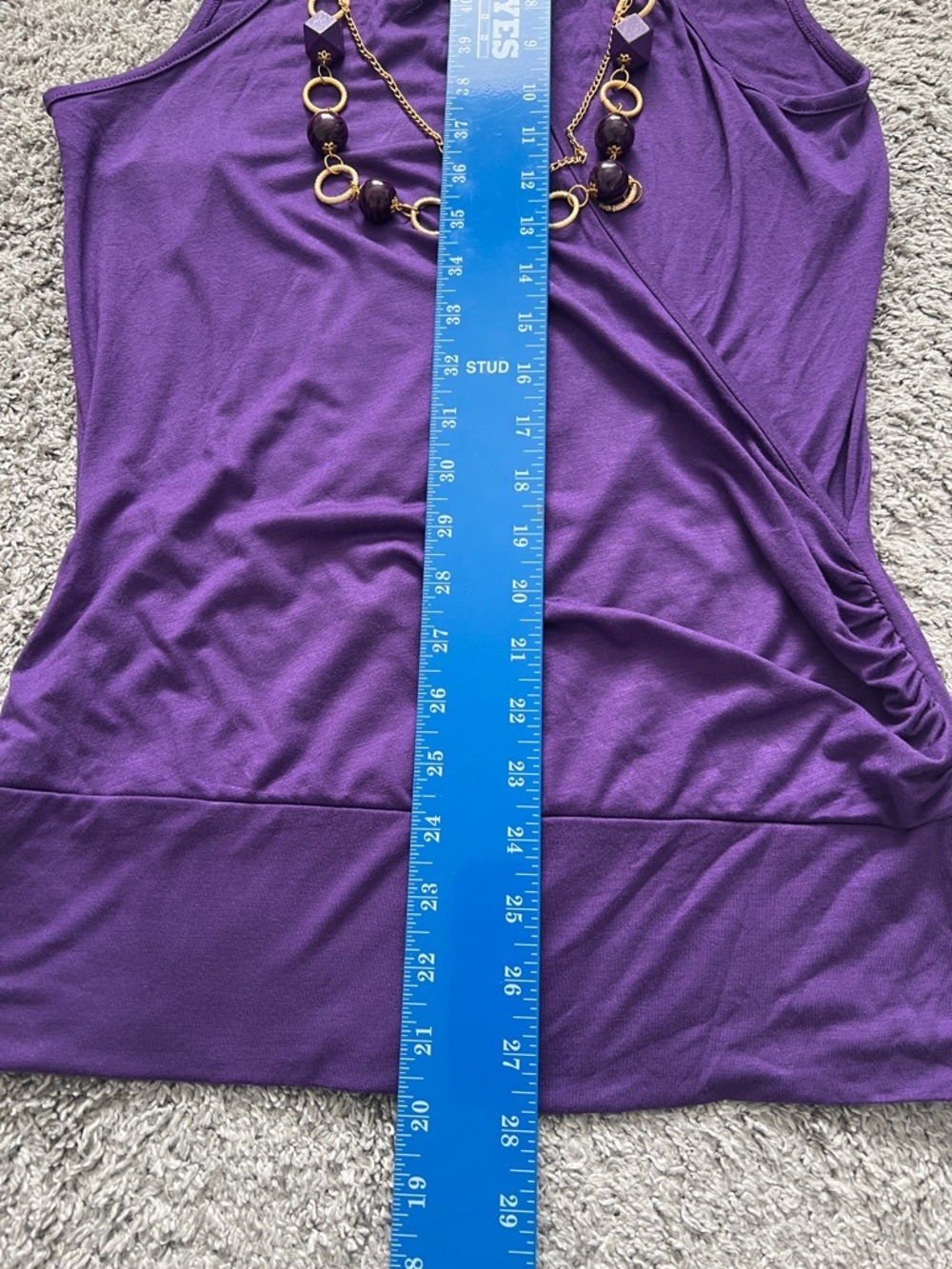 Voila Purple Halter-Neck Sleeveless Mini Dress with Attached Necklace - Size L - Picture 7 of 8